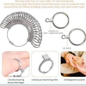 Ring Mandrel Metal Ring Sizer Gauge Set